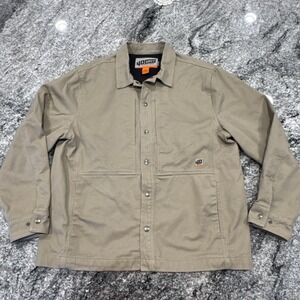 40 Grit Duluth Trading Men's L Tan Jacket Standard Fit Lined Shirt Jac Canvas